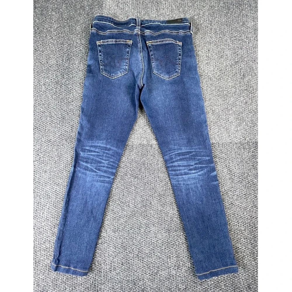 AG Adriano Goldschmied Womens Blue Whisker Denim Legging Ankle‎ Skinny Jeans 28R